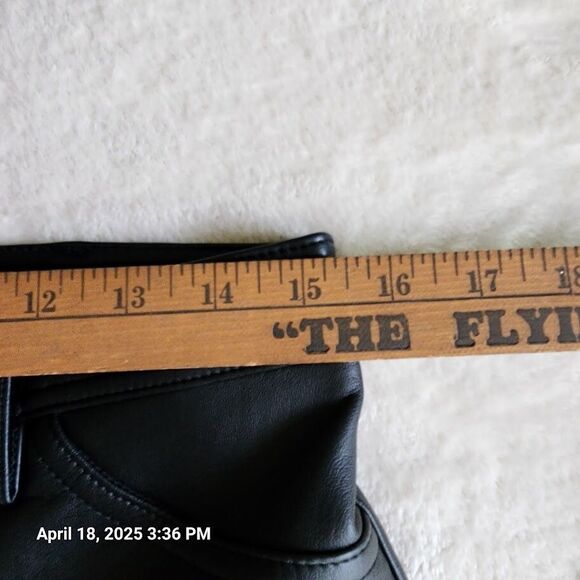 Halogen Women's 10 High Waisted 5 Pocket Straight Leg Vegan Leather Pants Black - Picture 8 of 10